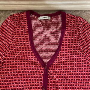 Zara red cardigan